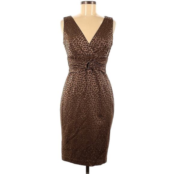 NWT Kay Unger Cocktail Elegant Wedding Party Animal Print Dress Size 6 $360 - Picture 1 of 4